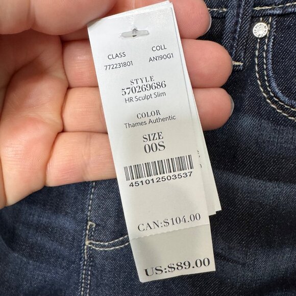 WHITE HOUSE BLACK MARKETS sculpt slim jeans in dark wash size 00 Short - Picture 2 of 7